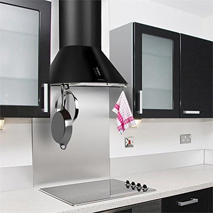 Noir - Hotte Aspirante Retro, Hotte De Cuisine, Acier Inoxydable, 60 Cm, 352 M3/H, Trois Niveaux De Puissance, Mode Evacuation & Recyclage, Noir Mat
