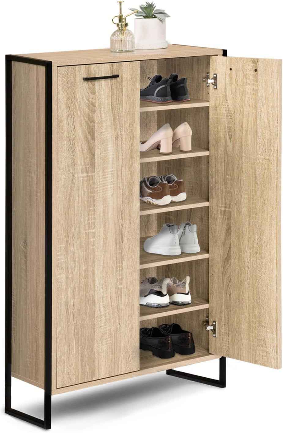 - Armoire À Chaussures 18 Paires Luis 2 Portes Design Industriel