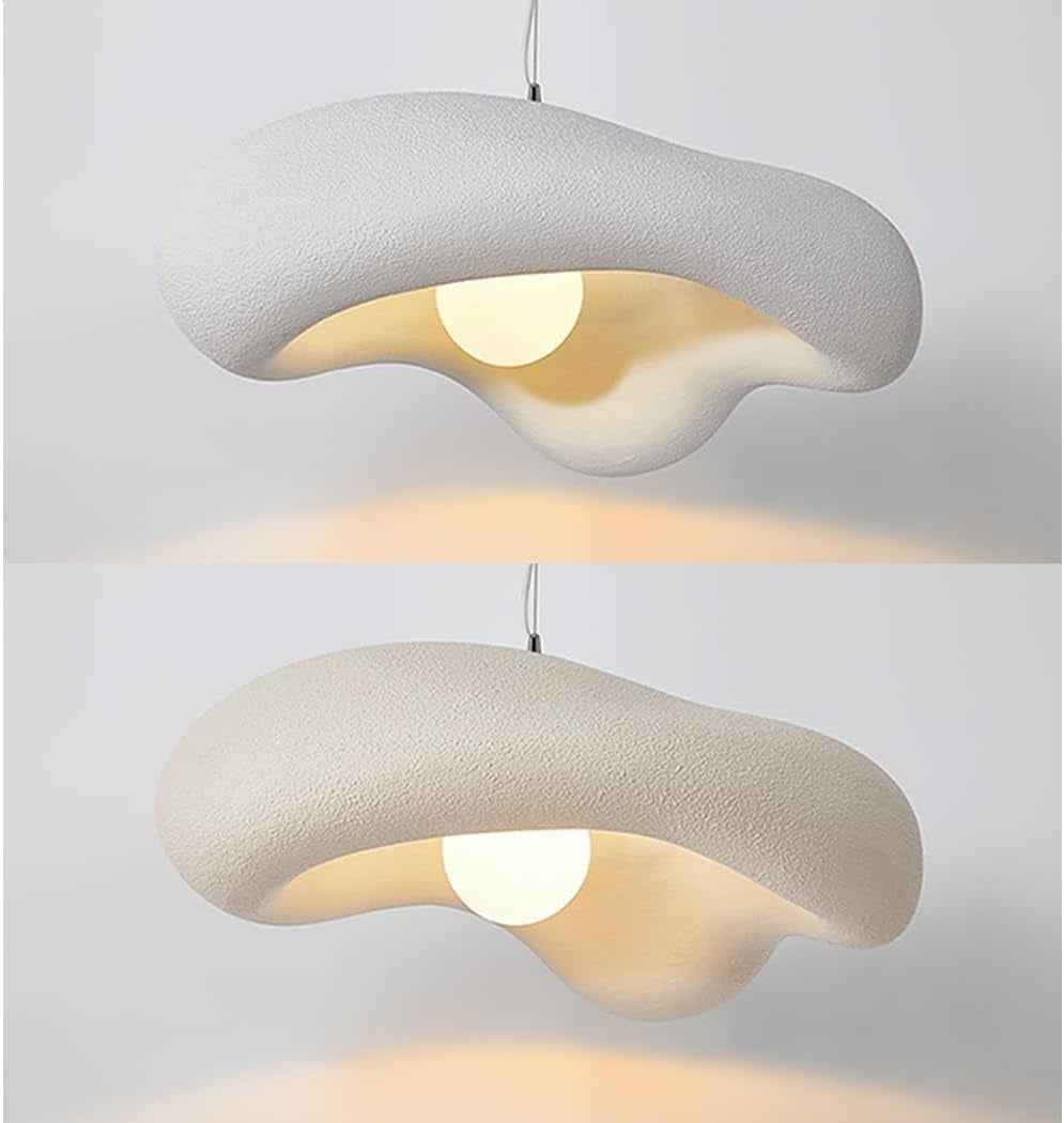 Lampe Suspendue Wabi-Sabi Suspension Fleurs Créatives Lampe À Suspension Moderne Lampe De Table À Manger Style Nordique Lustre Pour Chambre Salon Salle À Manger Cuisine Chambre D'Enfants Blanc,60Cm