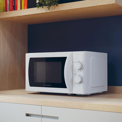 Idea CMG20SMW Four Micro-Ondes 700 W 20L, Fonction Gril, Fonction Décongélation, Plateau Tournant 25,5Cm, 5 Niveaux De Puissance, Blanc