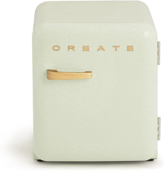 / RETRO FRIDGE 50 Wood/Réfrigérateur Vert Avec Poignée Bois/Pratique Et Fonctionnel, Matériaux Résistants