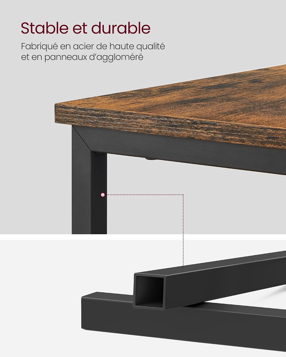 Table D’Appoint Avec Multiprise, Petite Et Fine Avec 2 Tiroirs, Table De Chevet Avec Rangement, Pour Salon, Chambre, Marron Rustique Et Noir D'Encre LET325B01