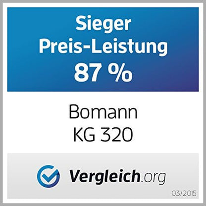 Réfrigérateur - Congélateur Bomann KG 320 - Classe Énergétique A+++ - Hauteur : 143,80 Cm - 163 Kwh/An - Réfrigérateur De 112 Litres - Congélateur De 48 Litres Weiß