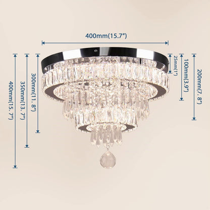 15,7" Lustres En Cristal Modernes LED Dimmables Avec Télécommande, K9 Lustres Fil Pour Chambre À Coucher, Salle À Manger, Salon Et Couloir (Multicolore)