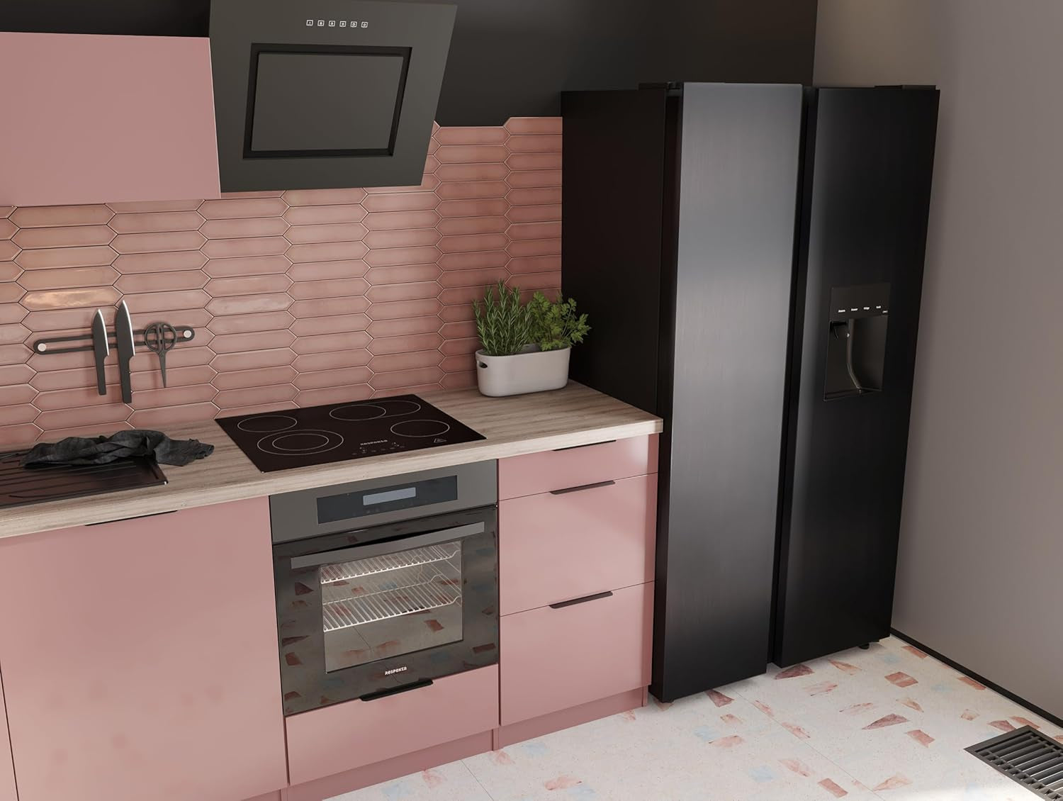 Respekta Réfrigérateur-Congélateur Côte À Côte Avec Distributeur D'Eau En Acier Noir AC178BSWS-18 / H:178 Cm, L:91 Cm/Compartiment Réfrigérateur De 326 L, Congélateur De 174 L, No Frost