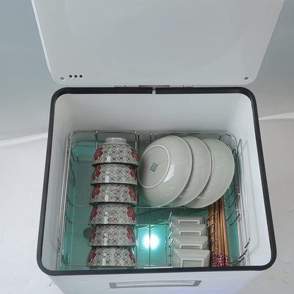Lave-Vaisselle De Table 1500 W Mini Lave-Vaisselle Portable Entièrement Automatique En Acier Inoxydable Avec Chaleur À 70 Degrés Tue Fonction Blanc