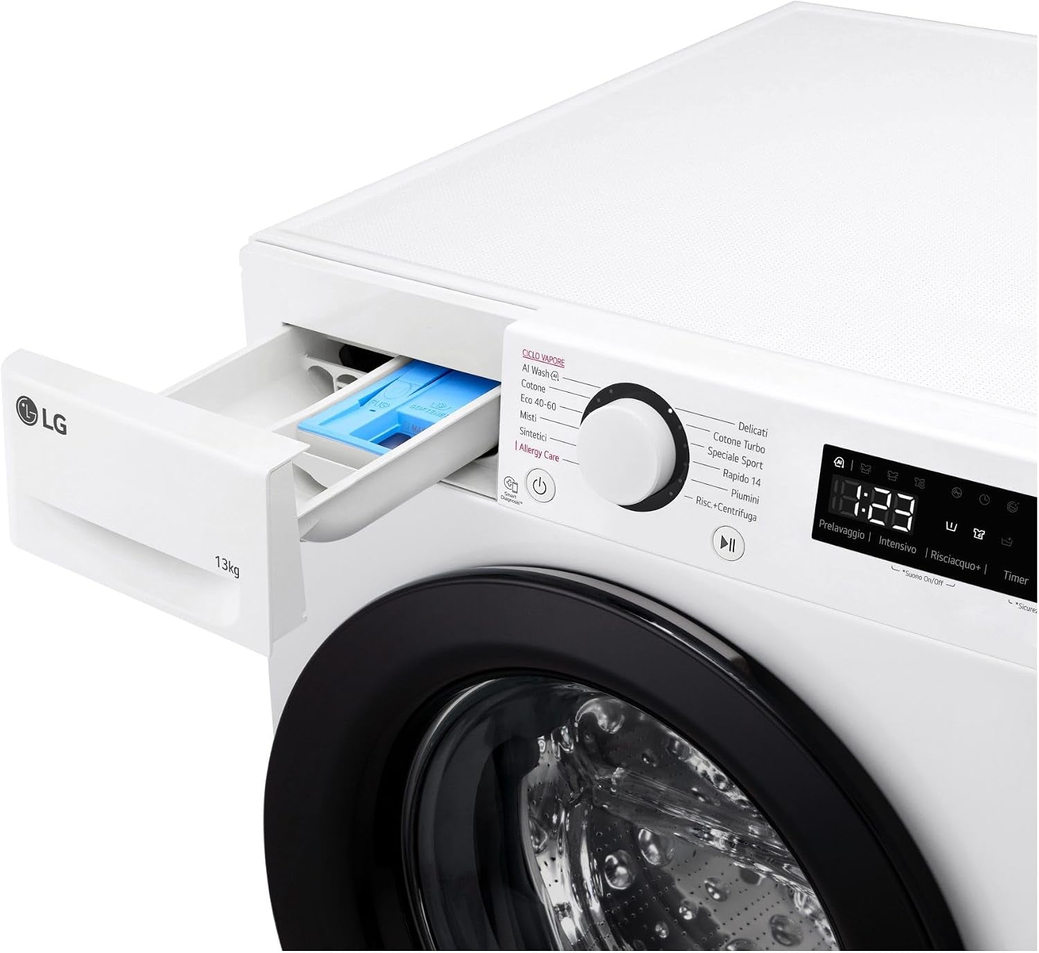 AI DD F4R3013NSWB Machine À Laver Classe a -10%, Charge Avant Série R3, Machine À Laver 13Kg, 1400 Tours, Aiwash, Lavage À La Vapeur, Moteur Direct Drive, Smart Diagnosis, Comptoir, Blanc