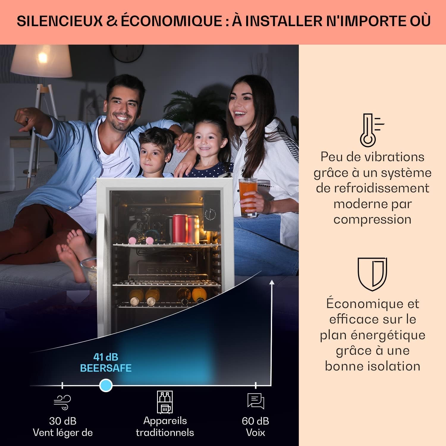 Mini Frigo De Chambre Et Bureau Pour Boisson, Petit Frigo Silencieux, Refrigerateur Mini Bar 80L, Petit Réfrigérateur Camping, Étagères Réglables Pour Le Vin, Cannette, Beer Fridge