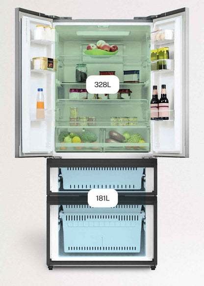 / FRIDGE STUDIO FRENCH DOOR PRO 509 / Réfrigérateur Style French Door 509L Inox / 83,3 X 63,5 X 191,2 Cm/No Frost, Space Pro, Care+, Commande Tactile Électronique, 160W