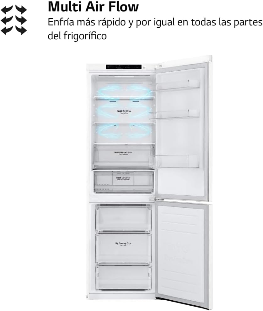 GBB61SWGCN1 Kühl-Gefrierkombination, 60Cm Breit, 341L, Nofrost, 0-Grad-Fach, Multi-Airflow, Schnellkühlen, Schnelefrieren, Weiß
