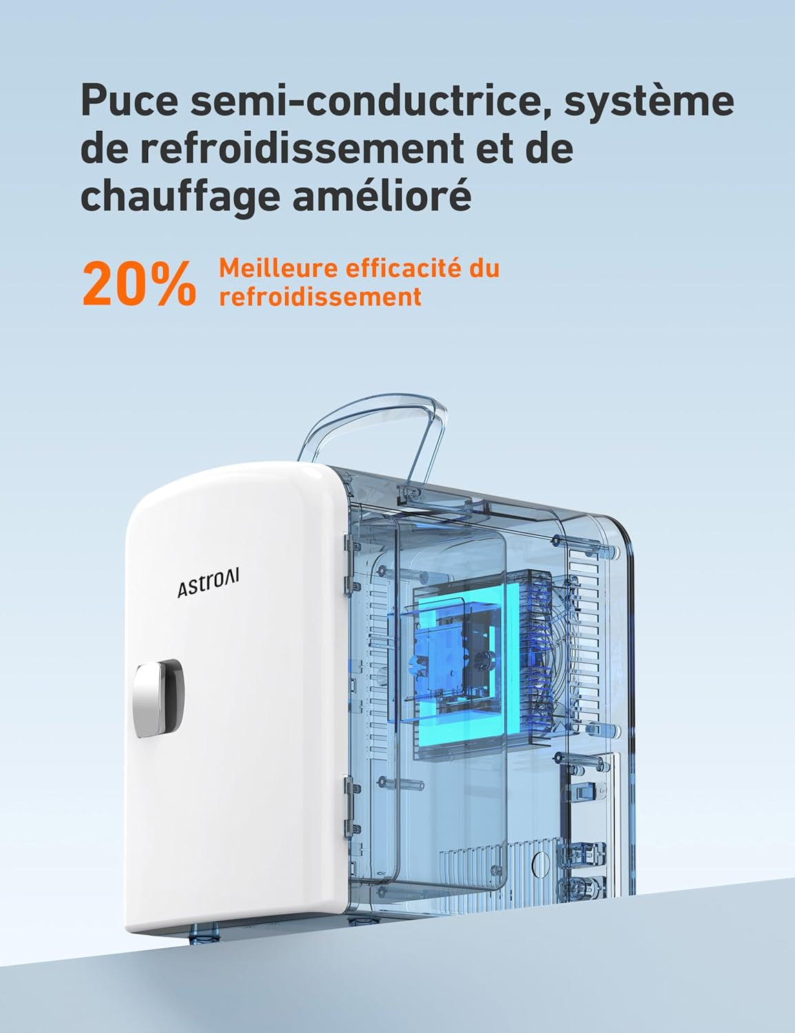 Mini Frigo De Chambre, 4 Litres / 6 Canettes 330Ml, 12V/220V, Petit Frigo Cosmetique, Mini Réfrigérateur Voiture Portable, Glacière Électrique, Fonction Chaud/Froid (Blanc)
