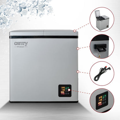 JUNG Camry CR8076 Mini Réfrigérateur/Congélateur Petit Format, 38 L, 2 Compartiments (Réfrigérateur Et Congélateur), Compresseur, Réfrigérateur, 2 Ports (12 V Et 230 V) Avec Écran LCD