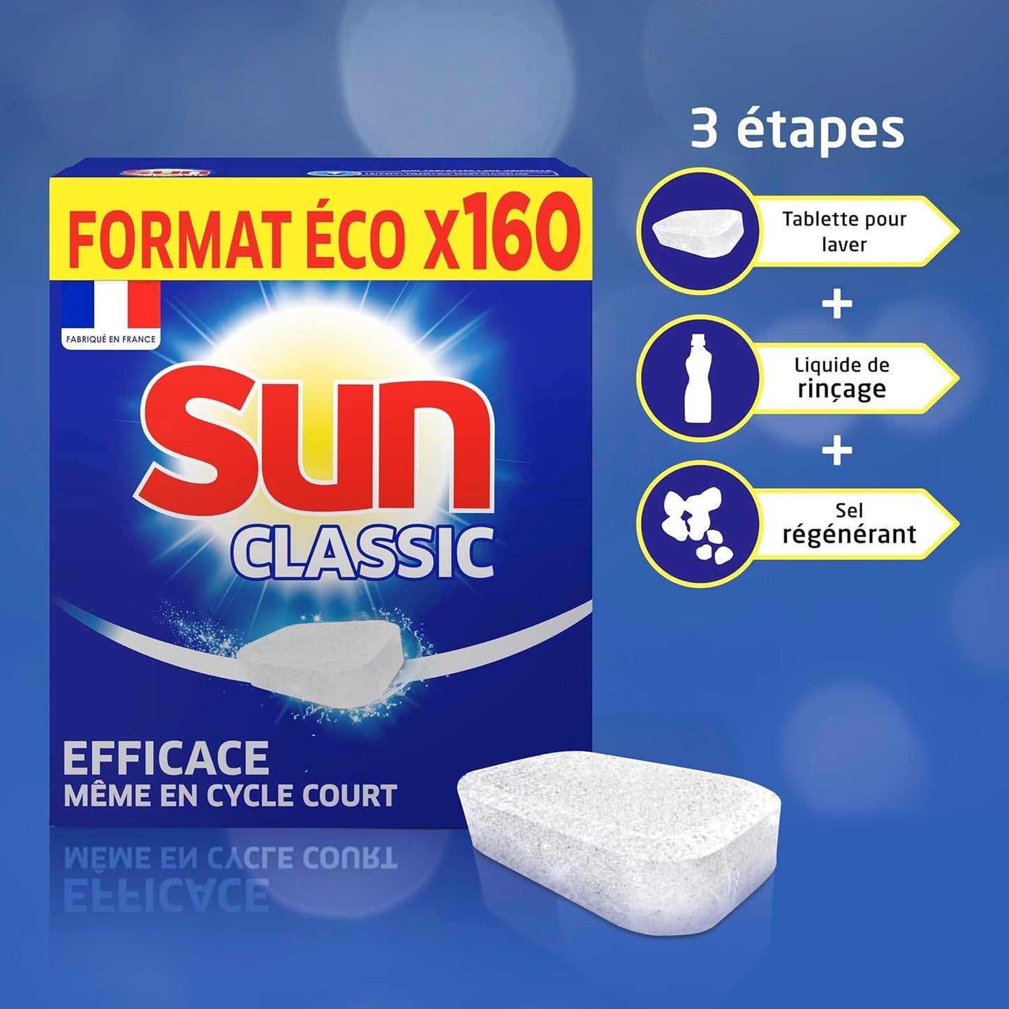 Pastilles Lave-Vaisselle Classic, 160 Tablettes, Efficace Même Pendant Les Cycles Courts Et À Basse Température, Produit Fabriqué En France