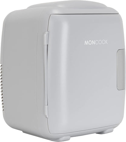 MONCOOK Mini Réfrigérateur - Mini Réfrigérateurs Portables Pour Les Soins De La Peau, La Médecine, La Nourriture Et Les Boissons - Fonction De Refroidissement Et De Réchauffement - 9L - Mono Gris