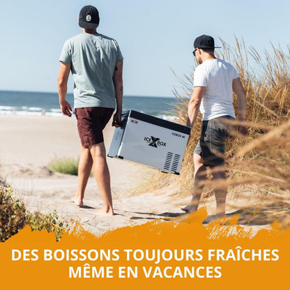 CROSS TOOLS ICEBOX 40 Glacière Électrique À Compresseur Pour Le Camping Et Les Voyages Avec Commande Par App Réfrigération À -20° C, 230 V/ 12 V/ 24 V Dimensions 65 X 37,5 X 42,7 Cm Couleur Argent