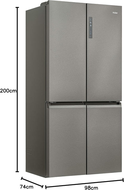 Cube 90 Serie 5 HTF-540DP7 Frigo Américain Autoportante 528 L F Platine, Acier Inoxydable
