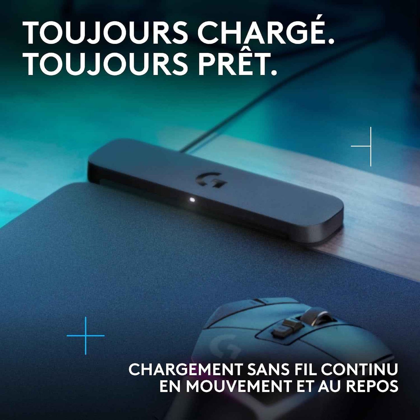 POWERPLAY 2, Tapis De Souris De Charge Sans Fil | Mouse Gaming , 34,5 X 28,4 Cm, Altezza 3,5 Mm, per Pc/Mac - Nero