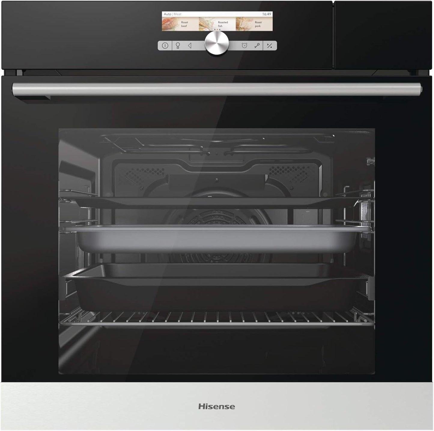 Hisense BS5545AG Four À Vapeur 100% + Multifonction Classe a +, Grande Capacité 73 L, Sonde Thermique, Réservoir D'Eau 1,3 L, Guide Télescopique Inclus, Fermeture Douce, Porte Blindée Ultra Froide