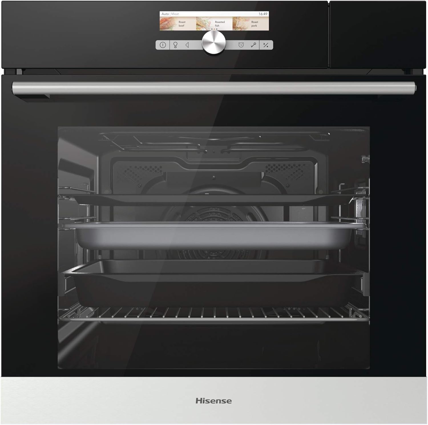 Hisense BS5545AG Four À Vapeur 100% + Multifonction Classe a +, Grande Capacité 73 L, Sonde Thermique, Réservoir D'Eau 1,3 L, Guide Télescopique Inclus, Fermeture Douce, Porte Blindée Ultra Froide