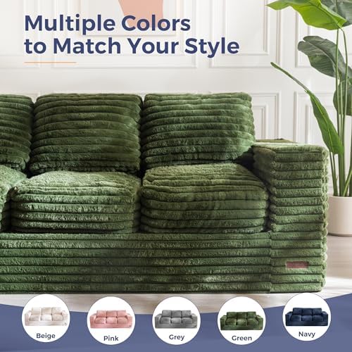 MAXYOYO Giant Bean Bag Chair for Adults, Upholstered Loveseat Floor Sofa with Pillows and Armrests, Large Bean Bag Sofa Plush Chair Bean Bag Couch for Bedroom Living Room, Grey