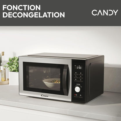 Essenza CMWA32EDLB Four Micro-Ondes 1000W 32L Digital, Fonction Décongélation Et Nettoyage Auto, Cavité Inox, Plateau Tournant, 5 Niveaux De Puissance, 8 Menus Auto, Cuisson Express, Noir