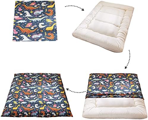 MAXYOYO Mattress Cover for Traditional Japanese Futon Mattress, Futon Floor Mats Cover with Zipper, Super Soft and Machine Washable, Navy Floral, Twin