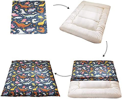 MAXYOYO Mattress Cover for Traditional Japanese Futon Mattress, Futon Floor Mats Cover with Zipper, Super Soft and Machine Washable, Navy Floral, Twin