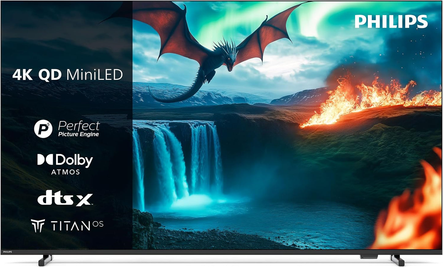 Philips 65MLED810 Mini LED 4K Smart TV - Écran 65 Pouces Avec P5 Perfect Picture Engine Ultra HD, Titan OS, Dolby Vision Et Son Dolby Atmos
