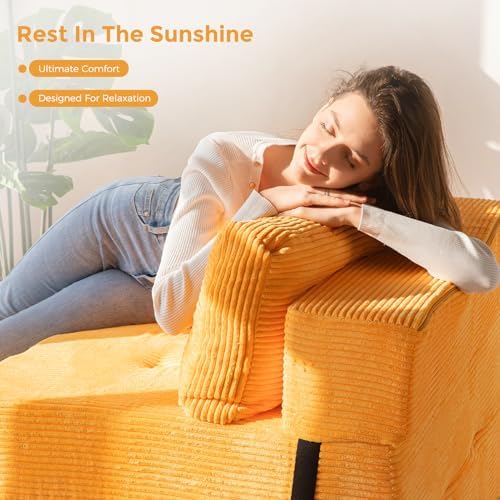 MAXYOYO Folding Sofa Bed, Convertible Sofa Bed with High-Density Support Foam, Portable 4 in 1 Fold Out Chair to Floor Lounger, Versatile Floor Couch for Living Room Bedroom, Dark Grey
