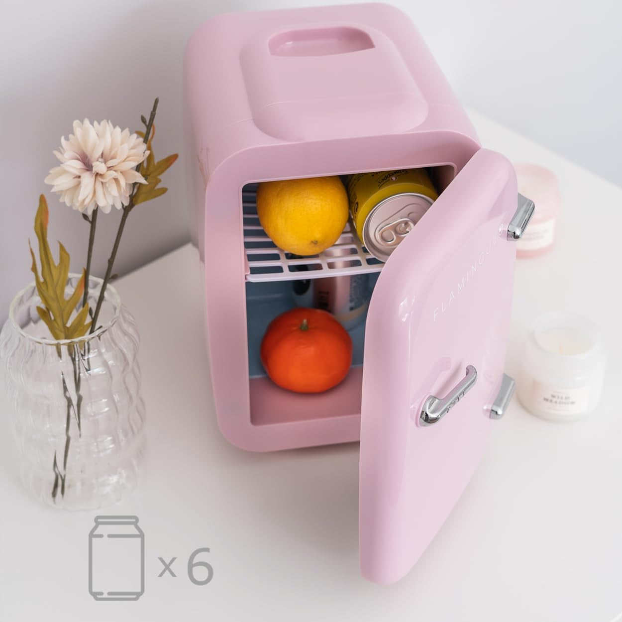 Mini Frigo 4L - Petit Frigo, Mini Frigo De Chambre 12V/220V, Mini Frigo Cosmetique, Fonction Chaud Et Froid, Mini Refrigerateur, Frigo Mini