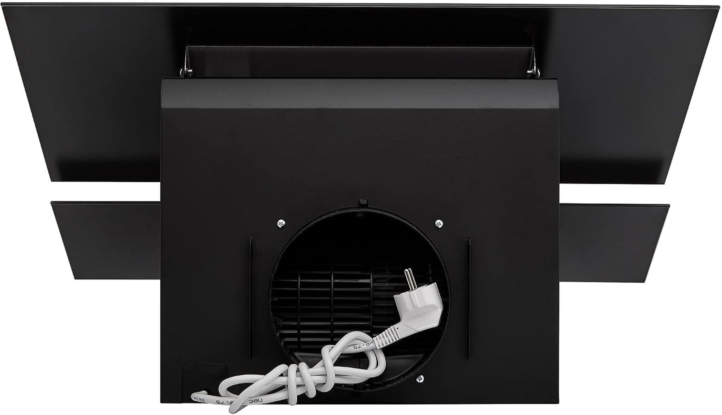 GCH D 268.6 BL Prime, Hotte Murale 60 Cm, Verre Noir, 1000M³/H, Télécommande, Tuyau Inclus