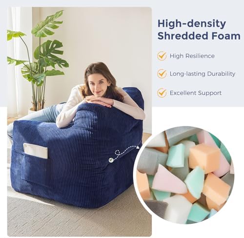 MAXYOYO Kids Sherpa Bean Bag Chair, Boucle Toddler Chair Toddler Bean Bag Couch for Girls and Boys, Teddy Lazy Sofa with Pocket for Playing, Green