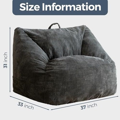 MAXYOYO Bean Bag Chair, Floor Sofa with Handle, Bean Bag Chairs for Adults and Kids, Teens Living Room Bean Bag, Accent Sofa Chair with Pocket for Gaming Reading Relaxing