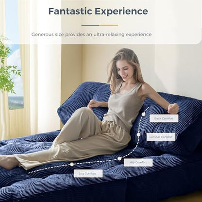 MAXYOYO Folding Sofa Bed, Convertible Sleeper Chair with Pillow Foldable Mattress with Back Support, Portable Fold Out Chair Bed Comfy Floor Sofa Lounge for Living Room Bedroom, Dark Grey, Single