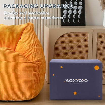 MAXYOYO Bean Bag Chair, Floor Sofa with Handle, Bean Bag Chairs for Adults and Kids, Teens Living Room Bean Bag, Accent Sofa Chair with Pocket for Gaming Reading Relaxing