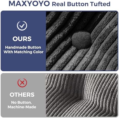 MAXYOYO Folding Sofa Bed, L-Shaped Convertible Sofa Bed with Armrest Foldable Sleeper Sofa with Pillow, Portable Fold Out Chair Bed Comfy Floor Lounge for Living Room Bedroom, Dark Grey