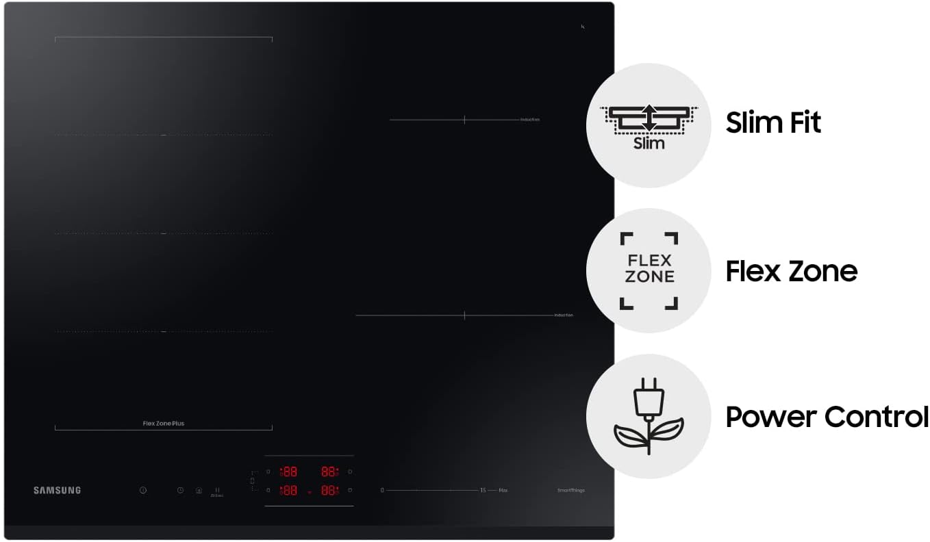 SAMSUNG Induction Hob NZ64B5045GK 1 Zone Modular Boosters, Timers