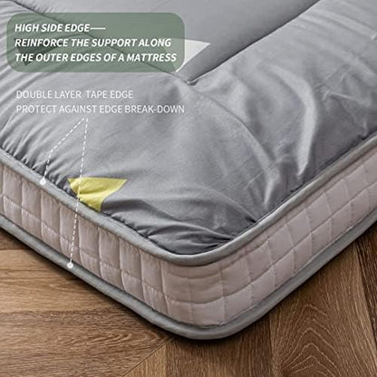 MAXYOYO Black Moon and Star Futon Mattress, Japanese Floor Mattress Quilted Bed Mattress Topper, Extra Thick Folding Sleeping Pad Breathable Floor Lounger Guest Bed for Camping Couch, Twin