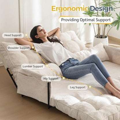 MAXYOYO Adjustable Floor Sofa Couch with Pillow, Multi-Functional Bean Bag Bed, 5-Position Foldable Lazy Sofa Sleeper Bed with Armrest, Versatile Floor Seating for Reading Gaming, Green, Single