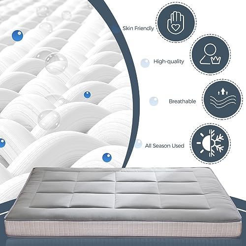 MAXYOYO 6" Extra Thick Floor Futon Mattress, Foldable Japanese Floor Mattress for Adults, Roll Up Tatami Pad for Guest Room, Black, Queen