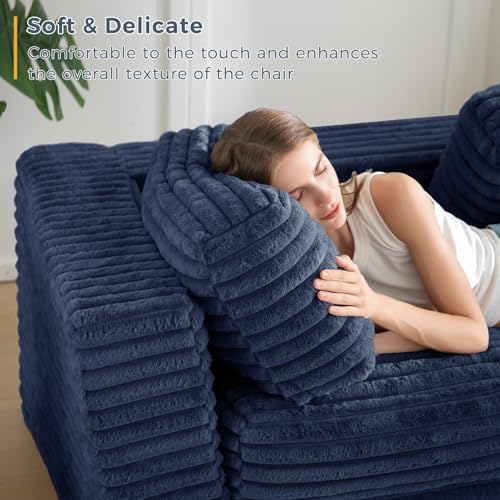 MAXYOYO Giant Bean Bag Chair for Adults, Upholstered Loveseat Floor Sofa with Pillows and Armrests, Large Bean Bag Sofa Plush Chair Bean Bag Couch for Bedroom Living Room, Grey