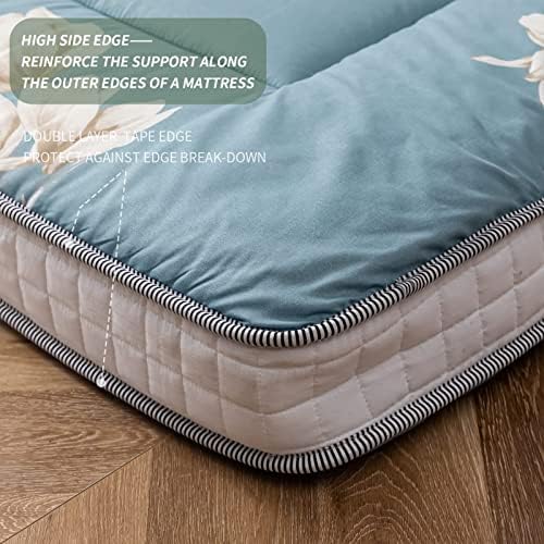 MAXYOYO Black Moon and Star Futon Mattress, Japanese Floor Mattress Quilted Bed Mattress Topper, Extra Thick Folding Sleeping Pad Breathable Floor Lounger Guest Bed for Camping Couch, Twin