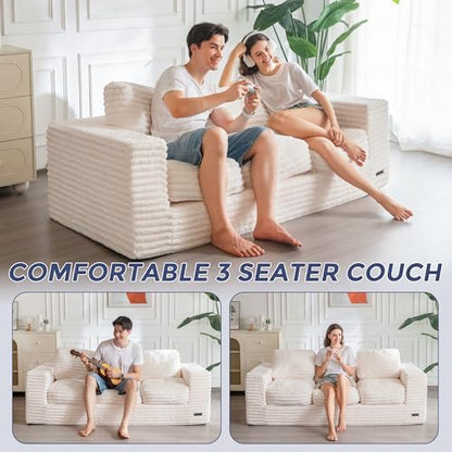 MAXYOYO Giant Bean Bag Chair for Adults, Upholstered Loveseat Floor Sofa with Pillows and Armrests, Large Bean Bag Sofa Plush Chair Bean Bag Couch for Bedroom Living Room, Grey