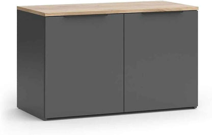 Sideboard Wido, Anthracite, 80X50Cm | Avec 2 Portes, Convient Pour Le Rangement Des Vêtements Et Des Articles Ménagers