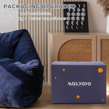 MAXYOYO Bean Bag Chair, Floor Sofa with Handle, Bean Bag Chairs for Adults and Kids, Teens Living Room Bean Bag, Accent Sofa Chair with Pocket for Gaming Reading Relaxing