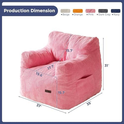 MAXYOYO Kids Sherpa Bean Bag Chair, Boucle Toddler Chair Toddler Bean Bag Couch for Girls and Boys, Teddy Lazy Sofa with Pocket for Playing, Green