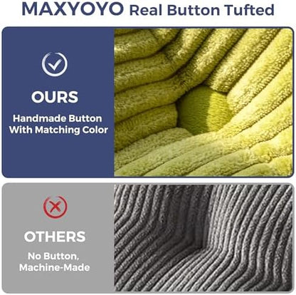 MAXYOYO Folding Sofa Bed, L-Shaped Convertible Sofa Bed with Armrest Foldable Sleeper Sofa with Pillow, Portable Fold Out Chair Bed Comfy Floor Lounge for Living Room Bedroom, Dark Grey