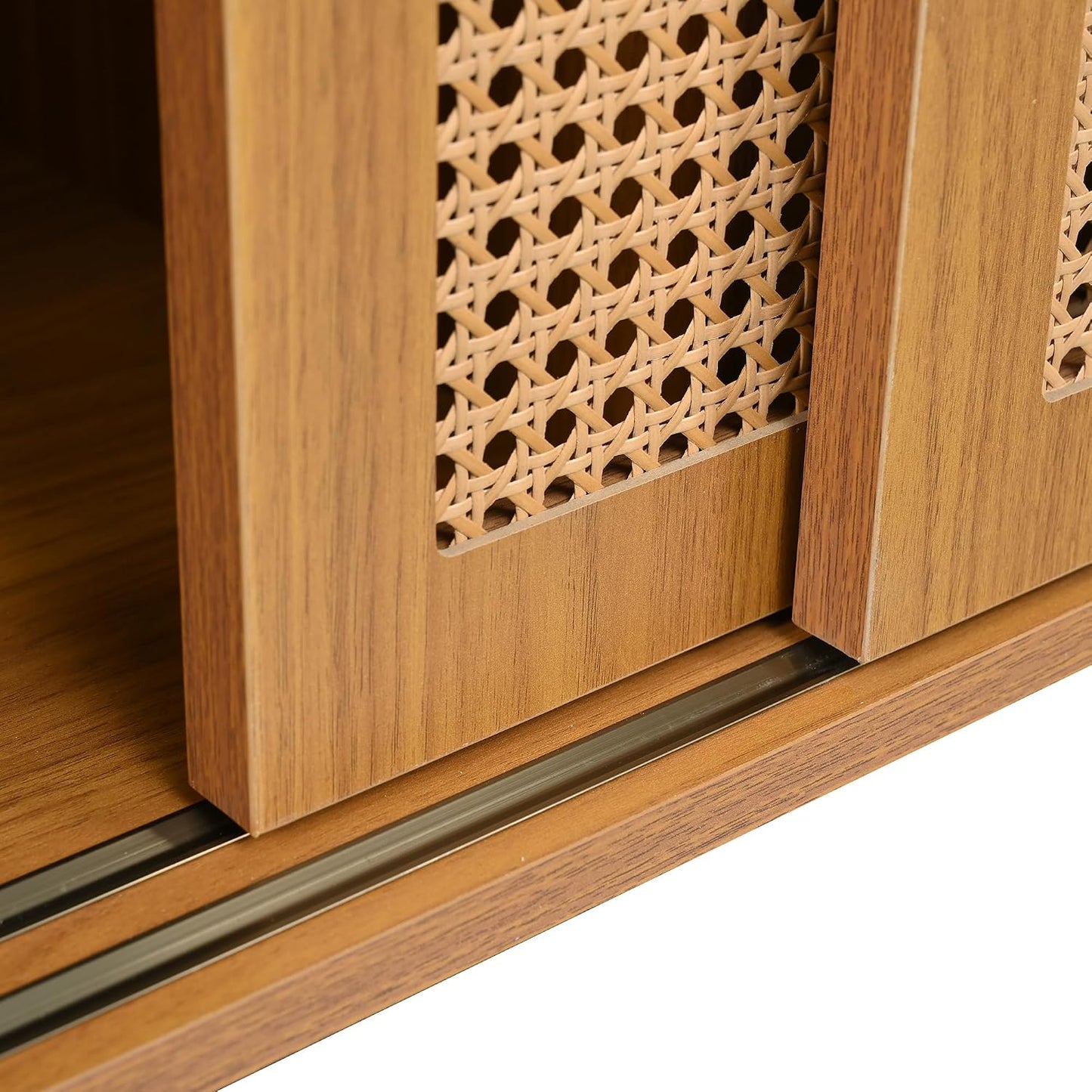 Sideboard Küchenschrank, Commode Avec 2 Portes Coulissantes, Ablage Réglable, Style Rustique, 100X90X37Cm