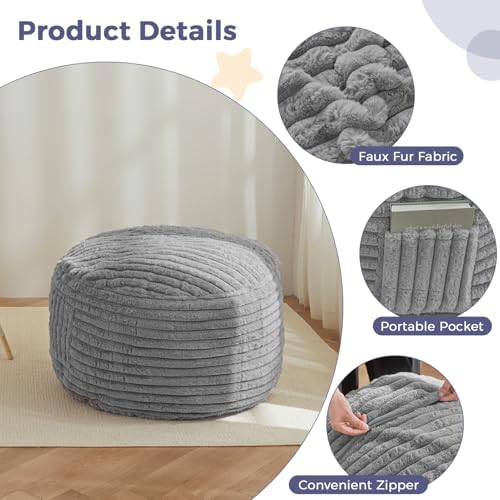 MAXYOYO Bean Bag Chair Bed for Kids, Convertible Bean Bag Folds from Lazy Chair to Floor Mattress Bed, Stuffed Floor Sofa Couch Sofa Bed for Boys and Girls, High-Density Foam Filling, Pink