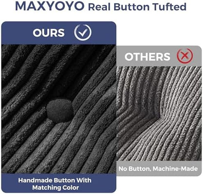 MAXYOYO Folding Sofa Bed, Convertible Sleeper Chair with Pillow Foldable Mattress with Back Support, Portable Fold Out Chair Bed Comfy Floor Sofa Lounge for Living Room Bedroom, Dark Grey, Single